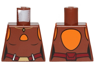 Lego Torso SW Ahsoka Vest Top with Dark Red Belt Pattern