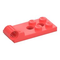 Lego Hinge Plate 2 x 4 with Pin Hole with 2 Holes - Bottom / Coral