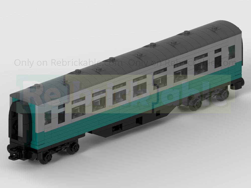 Lego 4-Wide BR MK1 Corridor Carriage In British Rail Blue Livery
