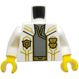 Torso, Jacket, Gold Police Badges, Circuitry, Sand Blue Shirt Print, White Arms, Yellow Hands / White