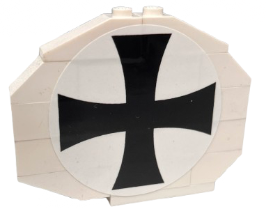 Lego Stickered Assembly 8 x 1 x 5 1/3 with Black Iron Cross Pattern on Both Sides (Stickers) - Set 10024