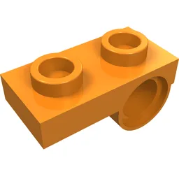 Plate Special 1 x 2 with Pin Hole Underneath / Orange