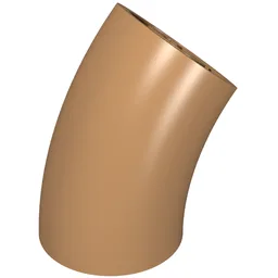 Brick Round 2 x 2 D. Tube with 45° Elbow and Axle Holes (Crossholes) at Each End [SHORT] / Medium Nougat