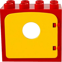Lego Duplo Door / Window Frame 2 x 4 x 3 Flat Front Surface with Yellow Door / Window with Porthole (4253 / 4248)