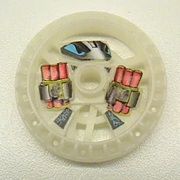 Technic Disc 5 x 5 Notched, Dynamite Print / Glow In Dark Opaque
