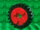 Wheel FreeStyle with Technic Pin Hole with Black Tire 24mm D. x 8mm Offset Tread - Interior Ridges (6248 / 3483) / Red