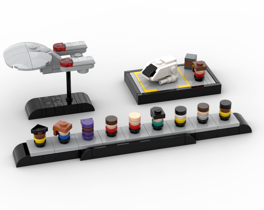 Lego Enterprise D and Shuttlepod Display