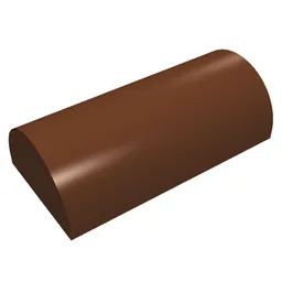 Brick Curved 2 x 4 Double, No Studs, without Groove / Reddish Brown