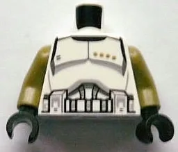 Torso SW Armor Clone Trooper Sergeant Black Belt and Four Olive Green Stars Pattern / Olive Green Arms / Black Hands