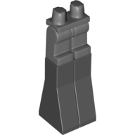 Lego Legs and Hips with Black Sloped Extensions / Dark Bluish Gray