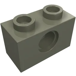 Technic Brick 1 x 2 [1 Pin Hole] / Dark Gray