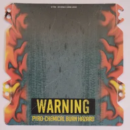 Ramp Cover, with Flames and 'WARNING PYRO-CHEMICAL BURN HAZARD' Print / [No Color/Any Color]