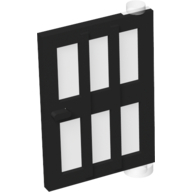 Lego Door 1 x 4 x 5 Right with 6 Panes / Black