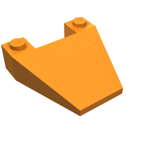 Lego Brick Wedged, Sloped 4 x 4 Taper / Orange