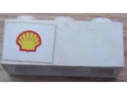 Brick 1 x 3 with Shell Logo Small Pattern on Left (Sticker) - Set 6371
