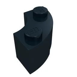 Brick Round Corner 2 x 2 Macaroni with Stud Notch / Black