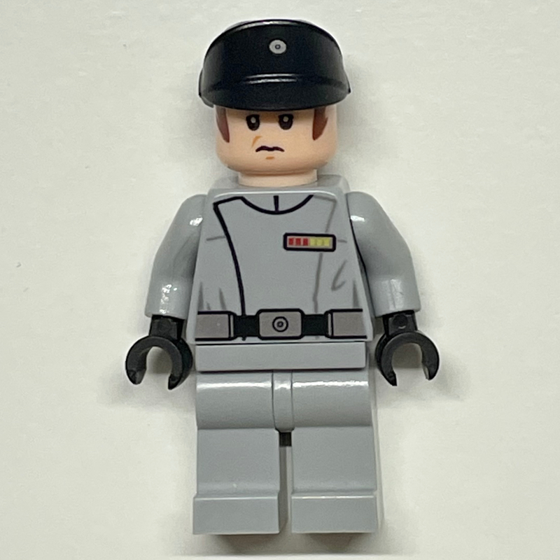 Lego Imperial Officer, Light Bluish Gray Uniform, Black Hat