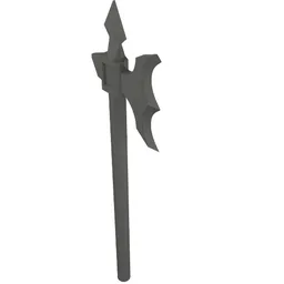 Weapon Halberd / Axe Elaborate / Dark Bluish Gray