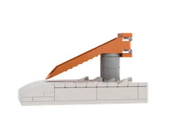 Ski jumping hill with brick separator