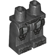 Lego Hips and Pearl Titanium Legs with Light Bluish Gray and Dark Bluish Gray Armour Panels and Toes Print / Pearl Titanium