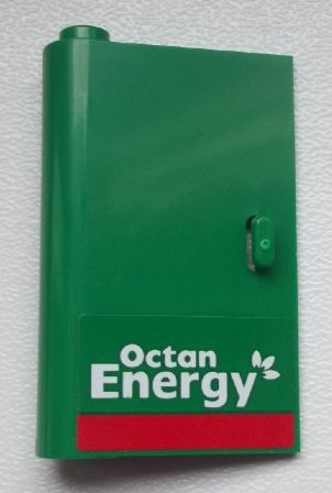Lego Door 1 x 3 x 4 Left - Open Between Top and Bottom Hinge with 'Octan Energy' Pattern (Sticker) - Set 60025