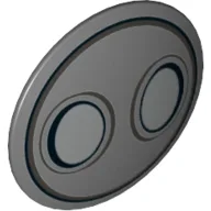Shield Round Bowed with Silver Ovals Print