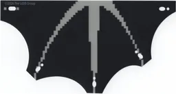 Plastic Part for Set 21595 - Black Dragon Wing with Pixelated Trans-Clear Spines, LEGO Copyright on Left Pattern