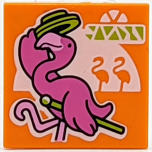 Lego Tile 2 x 2 with VIDIYO print (43108-10) / Orange