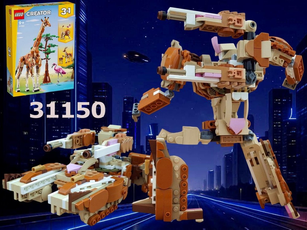 Lego Transformer Tank using LEGO Creator 31150: Wild Safari Animals