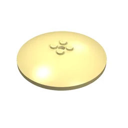 Dish 8 x 8 Inverted [Radar], Solid Studs, Rounded Anti-stud Underside / Light Yellow