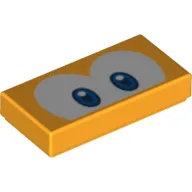 Tile 1 x 2 with Blue Eyes (Eep/Cheep Cheep) Print / Bright Light Orange
