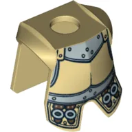 Minifig Neckwear Armor Breastplate with Leg Protection, Conquistador Silver Buckles Print / Metallic Gold