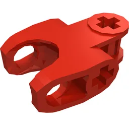 Technic Axle Connector 2 x 3 with Ball Socket, Closed Sides, Squared Ends / Red