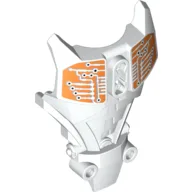 Large Figure Torso Cover, Armor with White and Orange Circuitry Print / White