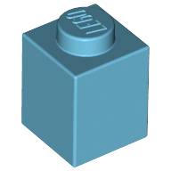 Lego Brick 1 x 1 / Medium Azure