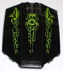 Windscreen 8 x 6 x 2 Curved Sloped Sides with Lime Lines and Atlantis Logo Pattern (Stickers) - Set 8061