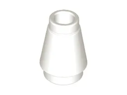 Cone 1 x 1 [Top Groove] / White