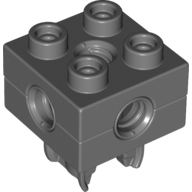Lego Duplo Toolo Brick 2 x 2 with Holes and Clip on Bottom / Dark Bluish Gray