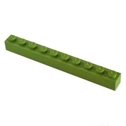 Modulex Brick 1 x 10 with M on Stud / Modulex Pastel Green