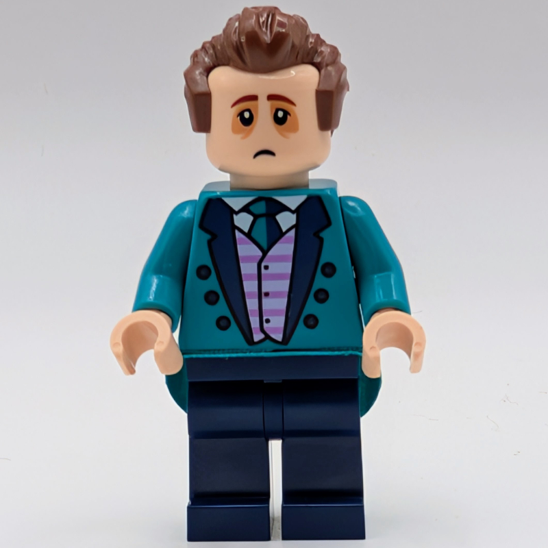Lego Dark Turquoise Torso, Dark Blue Legs, Reddish Brown Hair