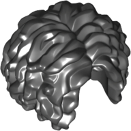 Lego Hair Parted in Middle, Very Curly / Black