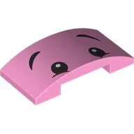 Brick Curved 4 x 2 Double with Black Eyes, Eyebrows Print