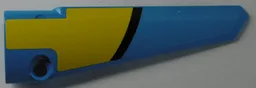 Technic, Panel Fairing # 6 Long Smooth, Side B with Black Curved Line on Dark Azure and Yellow Background Pattern (Sticker) - Set 42074
