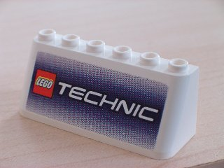 Lego Windscreen 2 x 6 x 2 with LEGO TECHNIC Logo on Blue Background Pattern (Sticker) - Set 3409-1