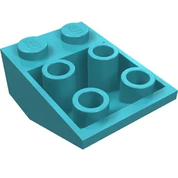 Brick Sloped Inverted 33° 3 x 2, No Connections between Studs, Ovoid Bottom Pin / Medium Azure