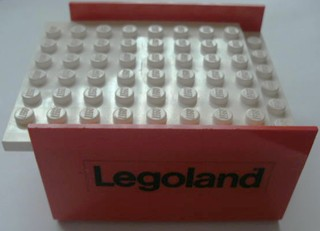 Lego Boat, Hull Smooth Middle 8 x 6 x 3 1/3 with White Deck with 'Legoland' Pattern on Both Sides (Stickers) - Sets 310-3 / 312-3