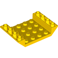 Lego Brick Sloped Inverted 45° 6 x 4 Double with 4 x 4 Recessed / Yellow