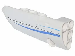 Technic, Panel Fairing # 3 Small Smooth Long, Side A with Blue Curved Stripes and Rivets Pattern (Sticker) - Set 42025