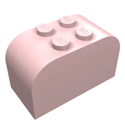 Brick Curved 2 x 4 x 2 Double [Plain] / Light Pink