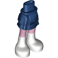 Lego Minidoll Hips and Layered Skirt with Bright Pink Legs and White Boots Print / Dark Blue
